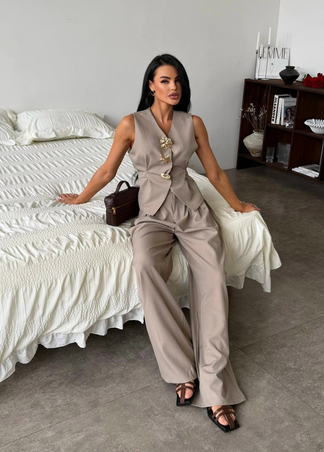 женский брючный костюм,брючный костюм,костюм брючный деловой emberens,женский брючный костюм с жилеткой,костюм повседневный