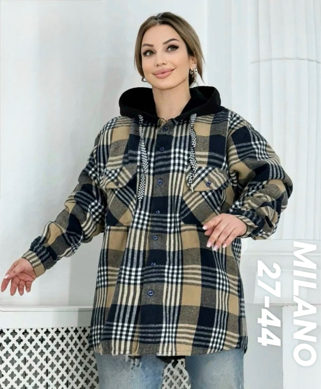 рубашка оверсайз теплая в клетку удлиненная amy store,рубашка женская, оптом,,рубашка оверсайз теплая в клетку удлиненная