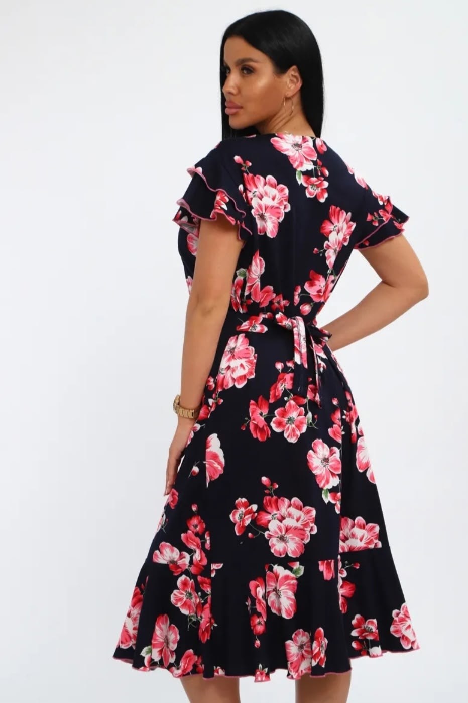 халат женский домашний,женский халат,халат женский 46663 сине-розовый,халат трикотажный,халат домашний летний на молнии большой размер фламинго текстиль