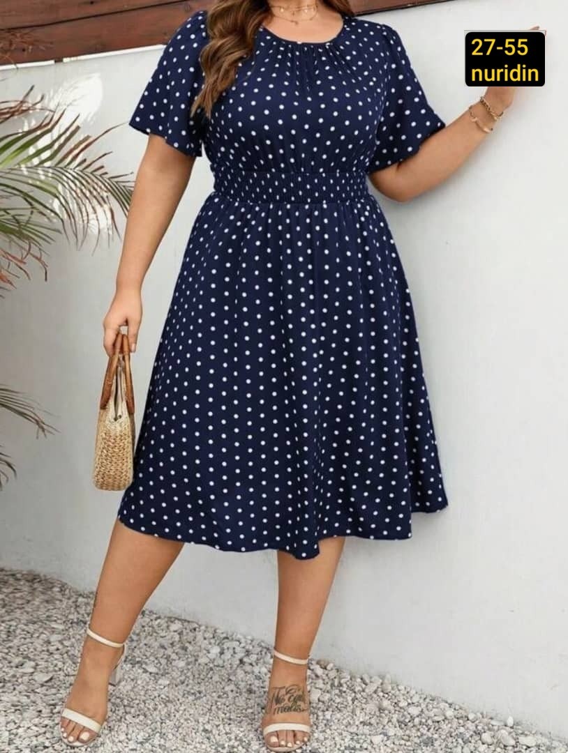 женское платье в горошек,платья женские летние больших размеров в горошек,платье больших размеров в горошек,платье на полных женщин,платья большие размеры