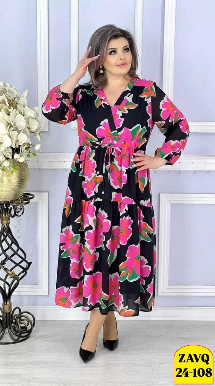 женское платье больших размеров,повседневное платье больших размеров,шифоновое платье большие размеры,платье шифоновое,платье