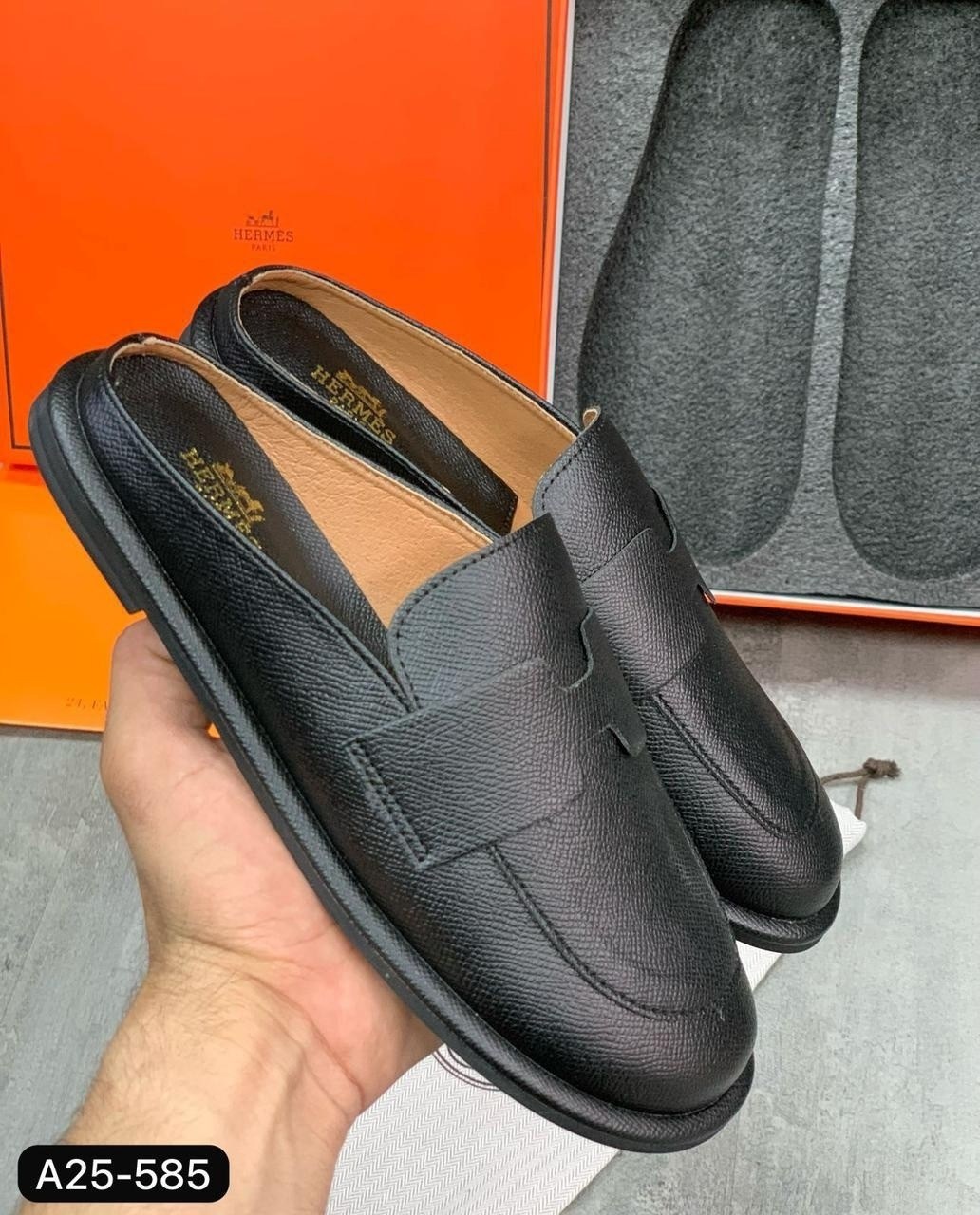 ,мюли кожаные, женская,обуви,эрмес