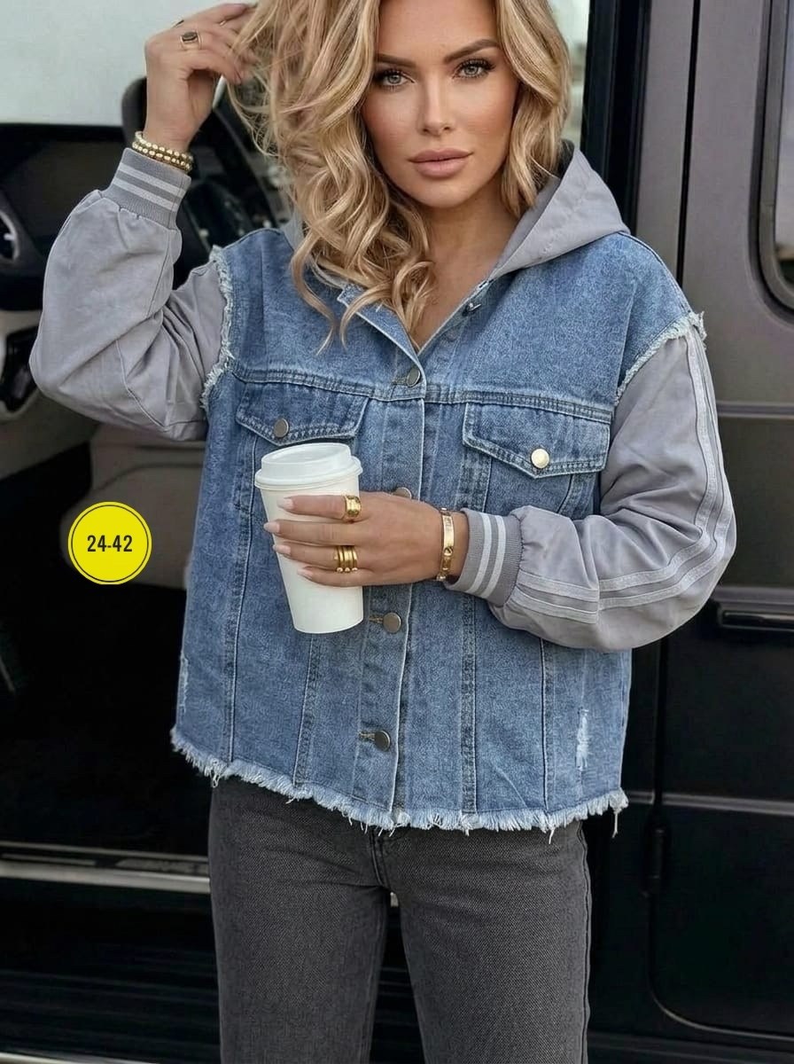 куртка джинсовая,женская джинсовая куртка,джинсовая куртка с интересными вставками,модные джинсовые куртки,женская джинсовая куртка с капюшоном