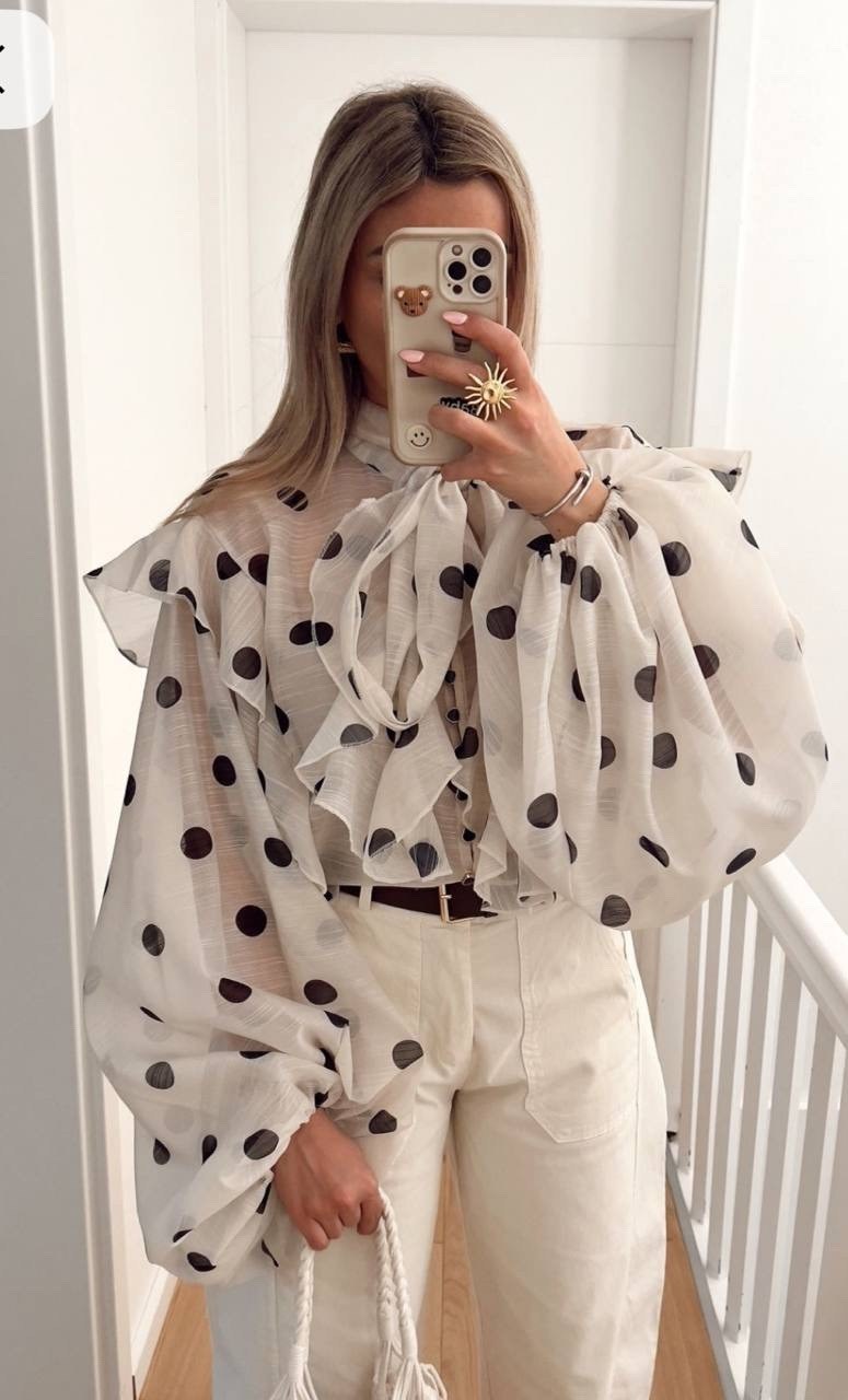 блузка нарядная офисная в горох yan&david,блузка нарядная офисная вечерняя в горох шифоновая с бантом yan&david,блузка в горох,блуза женская kots premium гороховый стиль черная 44 ru,женская блуза