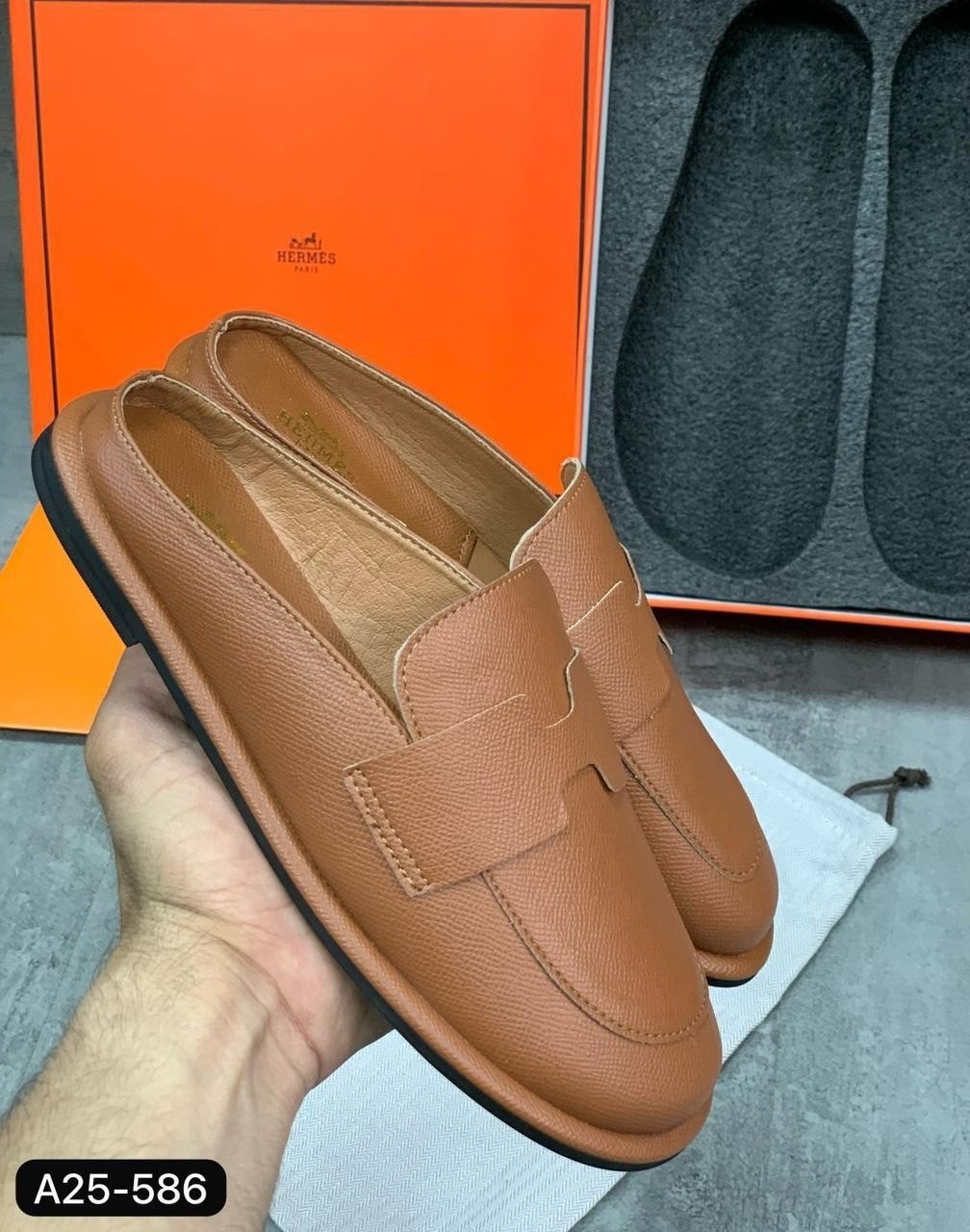 ,мюли кожаные, женская,обуви,эрмес