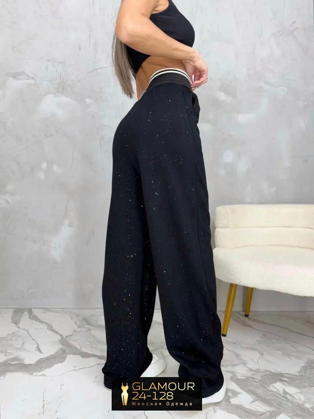 штаны палаццо женские утепленные с люрексом,штаны,женские джинсы,женские штаны из люрекса,штаны женские