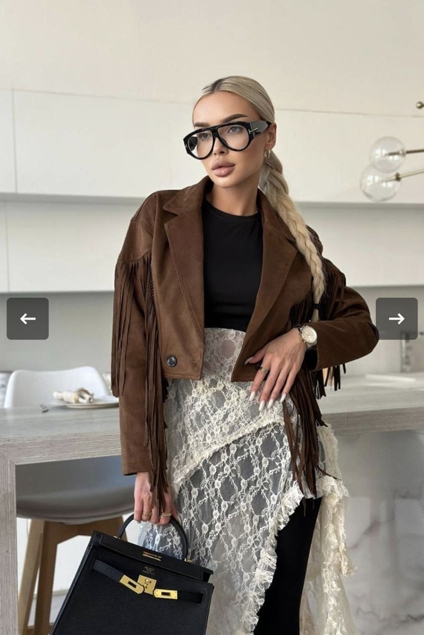 женская замшевая косуха с бахромой yves saint laurent,косуха с бахромой,patrizia pepe куртка замшевая с бахромой,замшевая куртка косуха,эффектная замшевая косуха с бахромой ysl