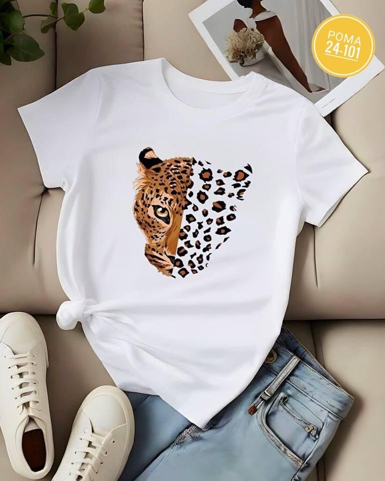 футболка белая с леопардовым принтом женская,футболка с леопардом,футболка с леопардовым принтом,женская футболка hirsionsan с леопардовым принтом,женская футболка с леопардовым принтом