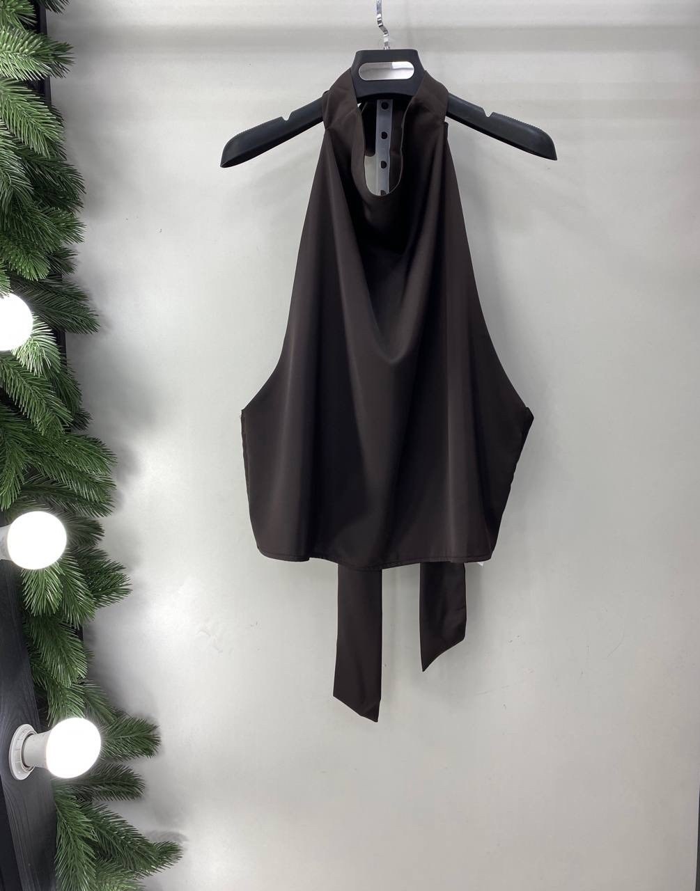 атласный топ,женский атласный топ,элегантная блуза из атласа,женская блузка,женский повседневный атласный топ с лямкой на шее