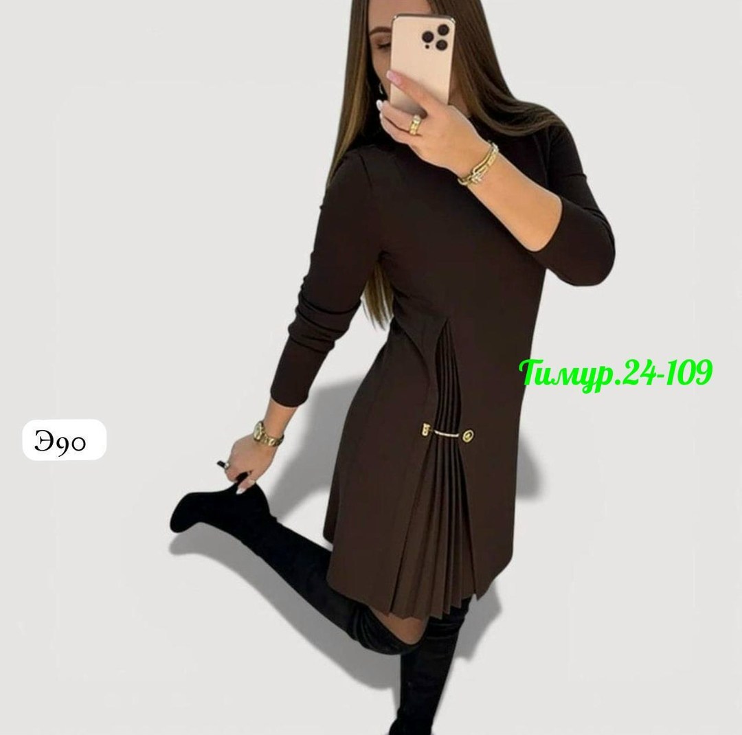 платье женское,платье,платье с воротом,черное платье,платье плиссе