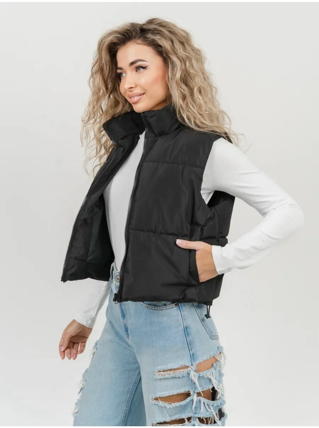 жилетка женская,утепленный жилет женский beluxstar z689 черный l,жилетка короткая,жилет,утепленный жилет