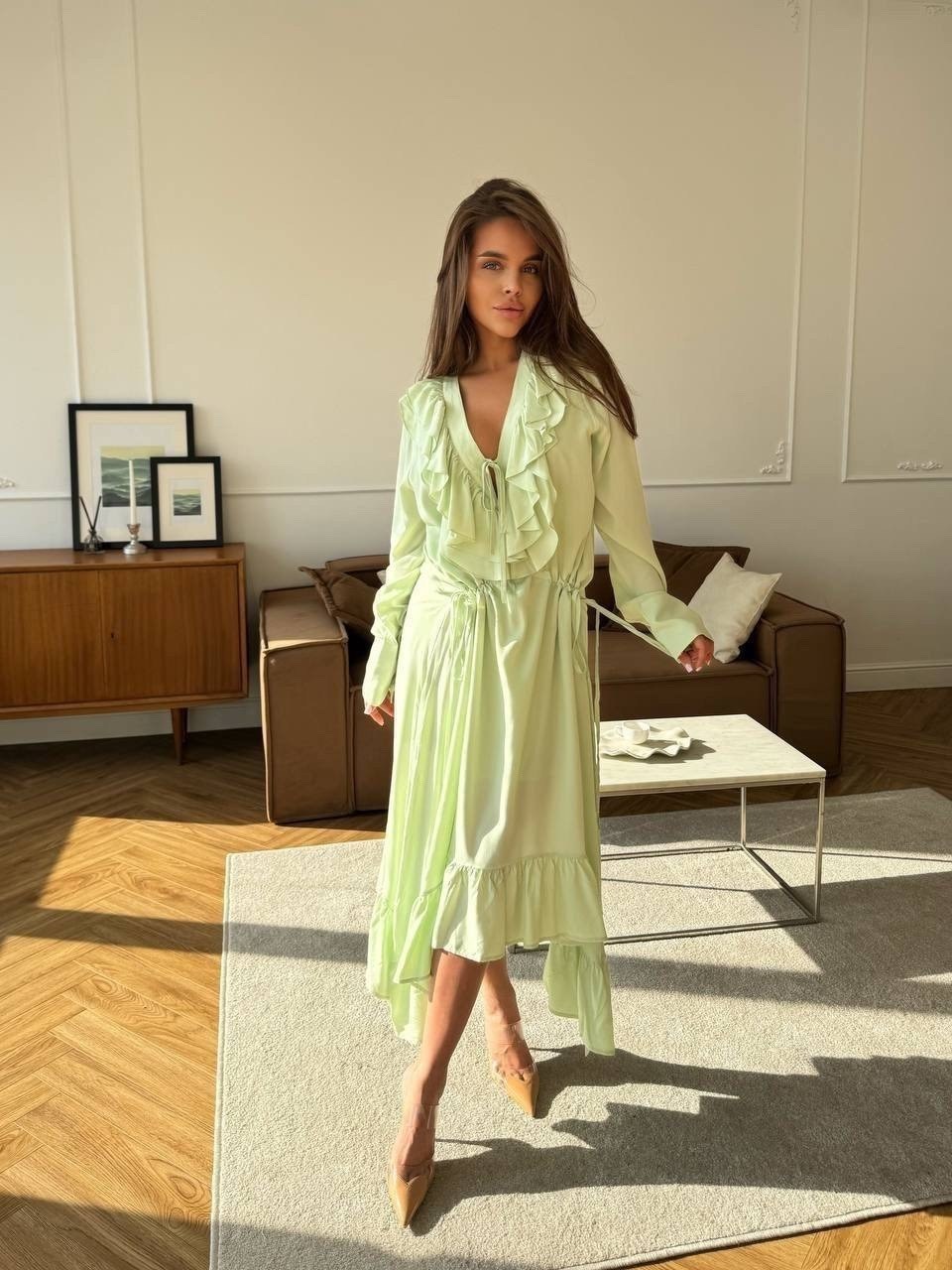 платье шелковое с оборками,платье желтый,платье шелковое миди,платья бохо,платье стильное