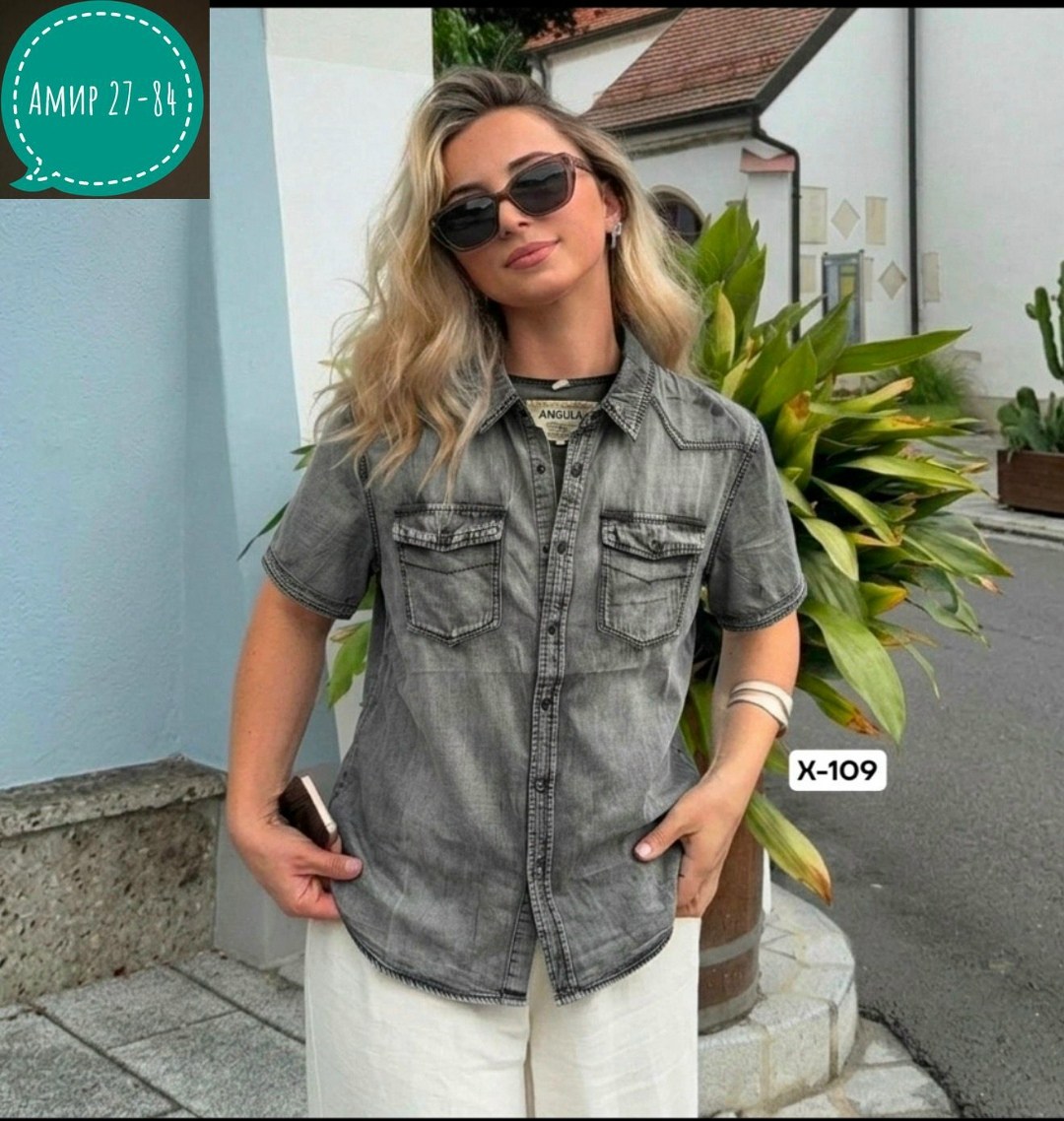 женская джинсовая рубашка,рубашка джинсовая,блузка джинсовая,женская джинсовая блузка,джинсовая рубашка с коротким рукавом