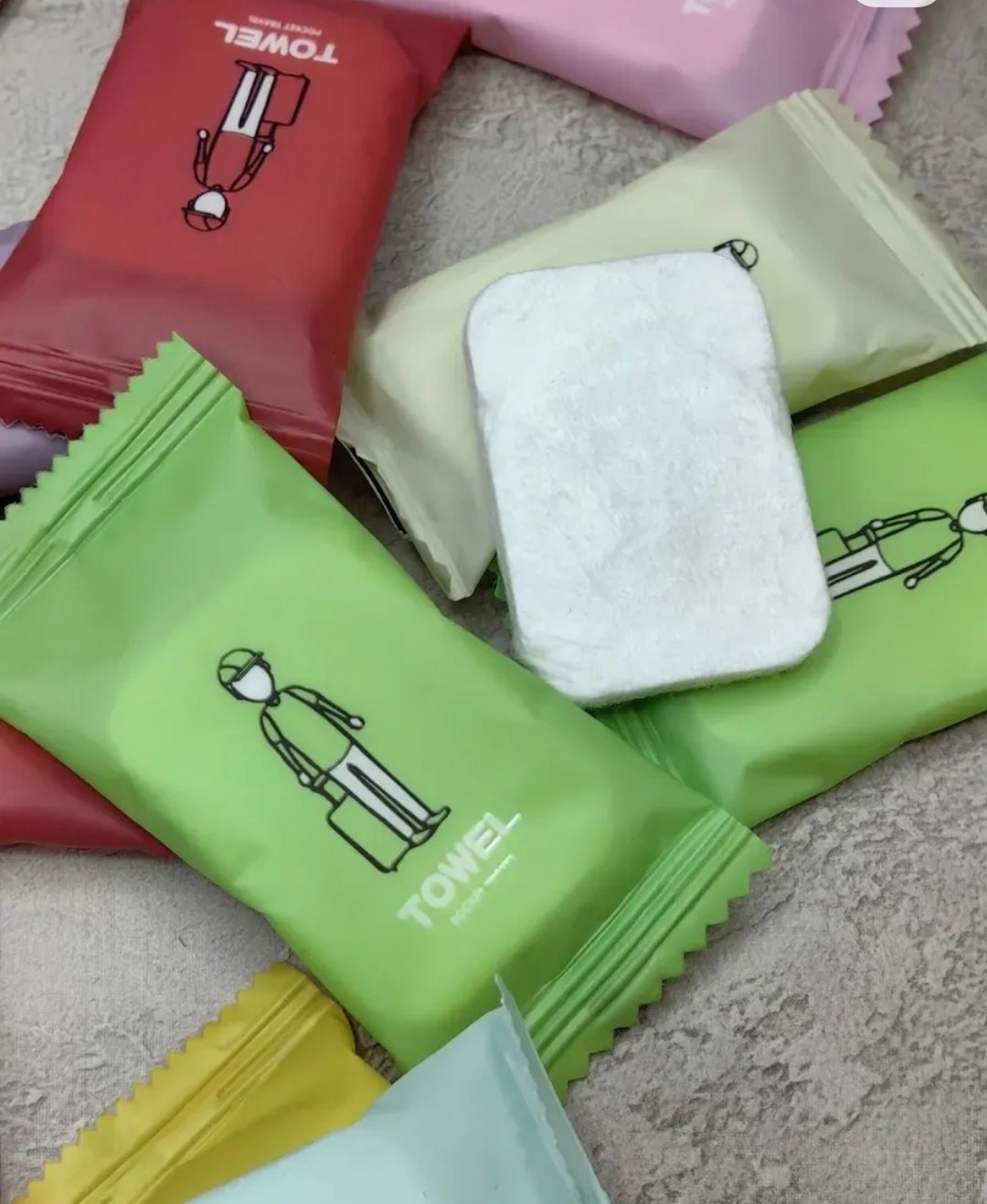 одноразовая мочалка,индивидуальная упаковка,одноразовое полотенце,одноразовая салфетка,упаковка цветных