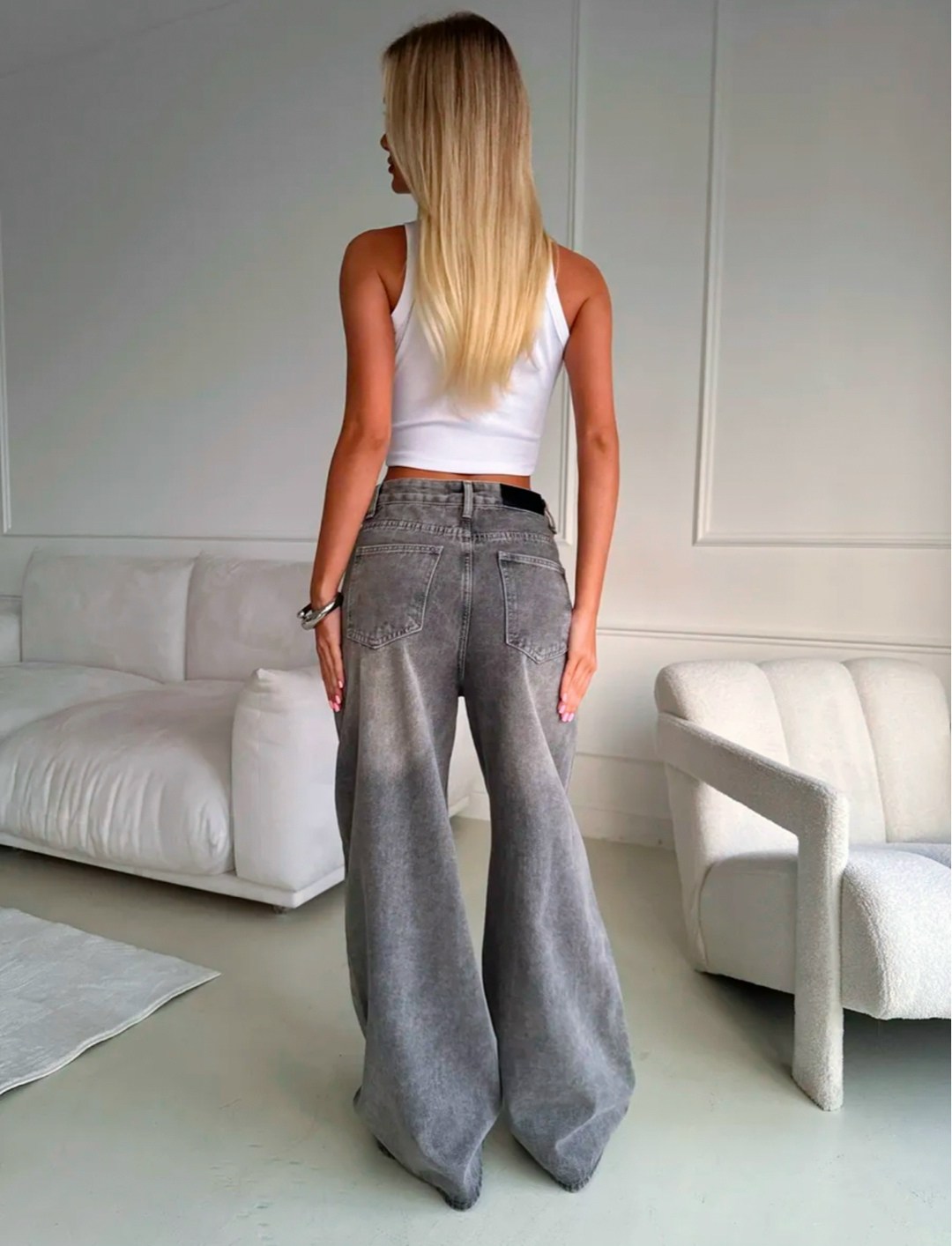 джинсы широкие,джинсы женские,джинсы палаццо женские широкие прямые jennej цвет серый деним,джинсы женский серый графит широкие,джинсы широкие серого цвета