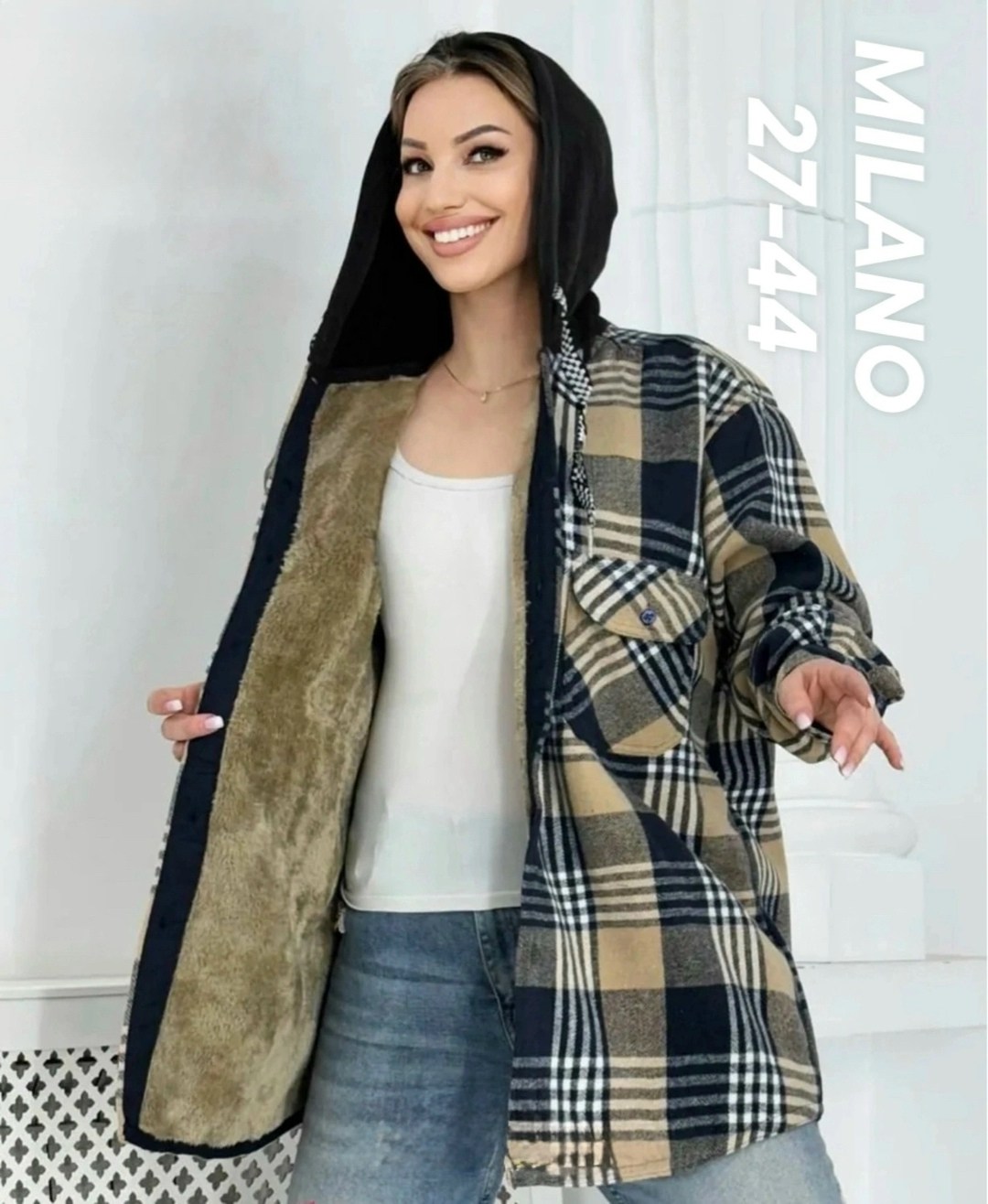 рубашка оверсайз теплая в клетку удлиненная amy store,рубашка женская, оптом,,рубашка оверсайз теплая в клетку удлиненная