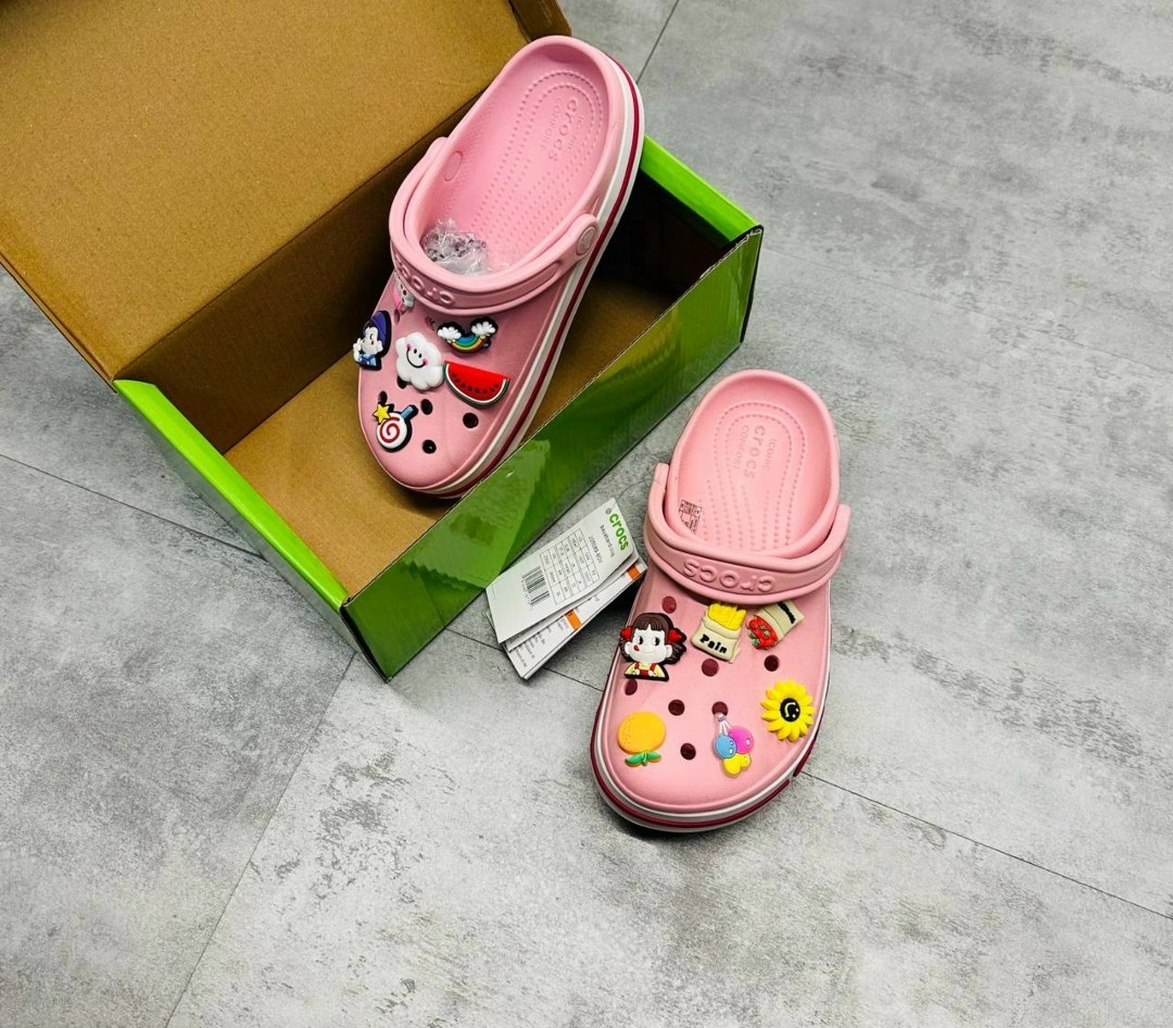 малиновые кроксы,крокс джиббитсы,кроксы детские,сабо crocs,розовые кроксы