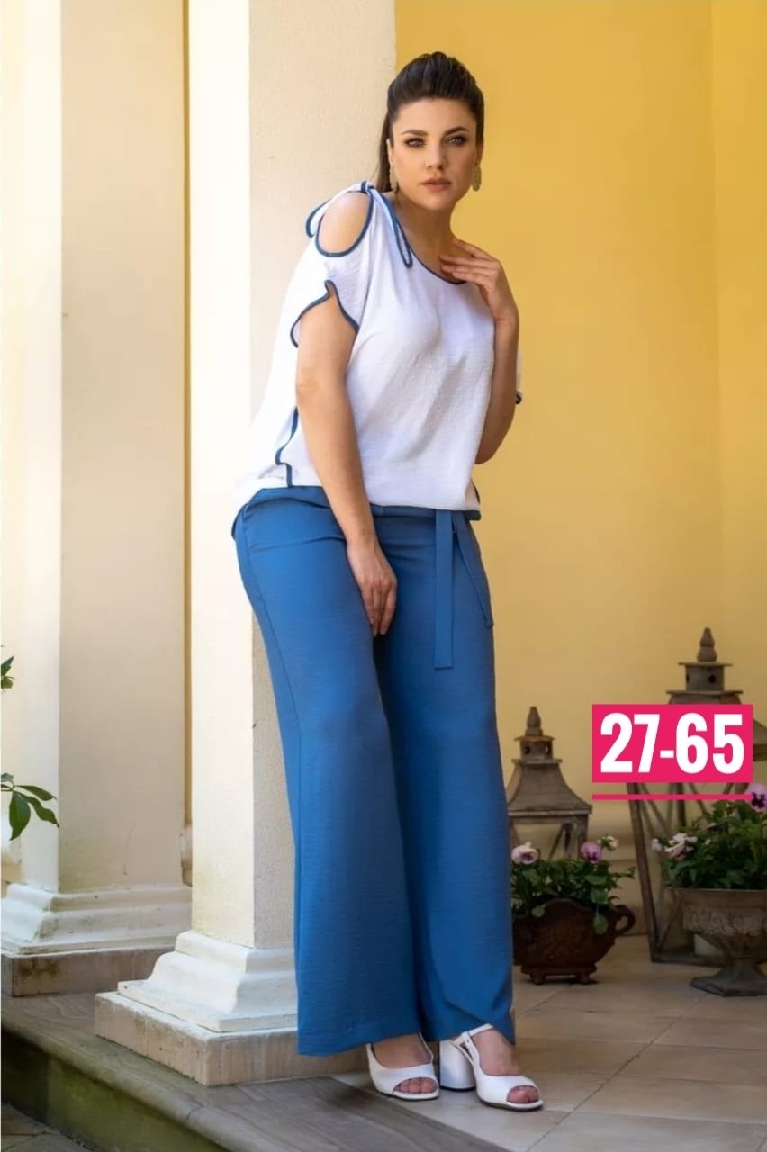 andina 915 черный+белый, брючный комплект,женский костюм брючный с блузой,брючный комплект,костюм с брюками,брючный костюм-двойка