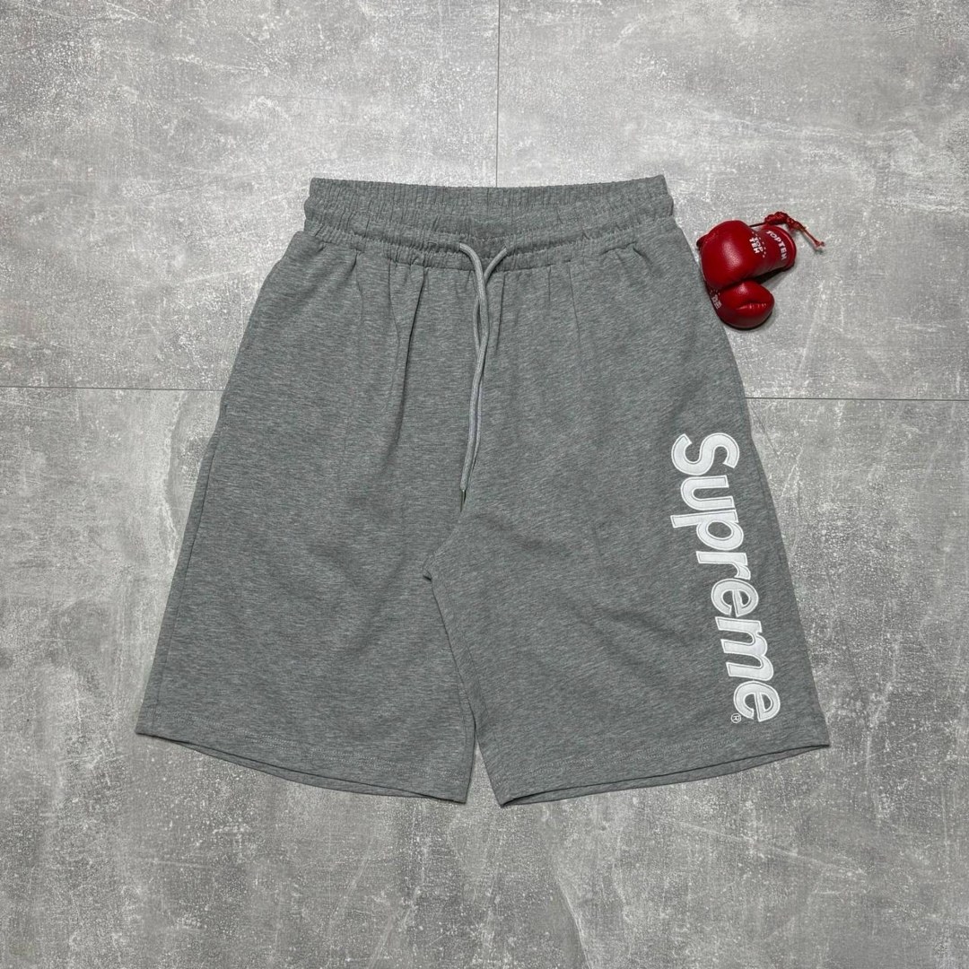 шорты суприм,шорты мужские,шорты свободные,серые шорты,спортивные мужские шорты