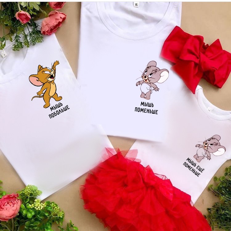 парная футболка том и джерри,семейные футболки,дисней стиль,футболка том и джерри,футболки для девочек