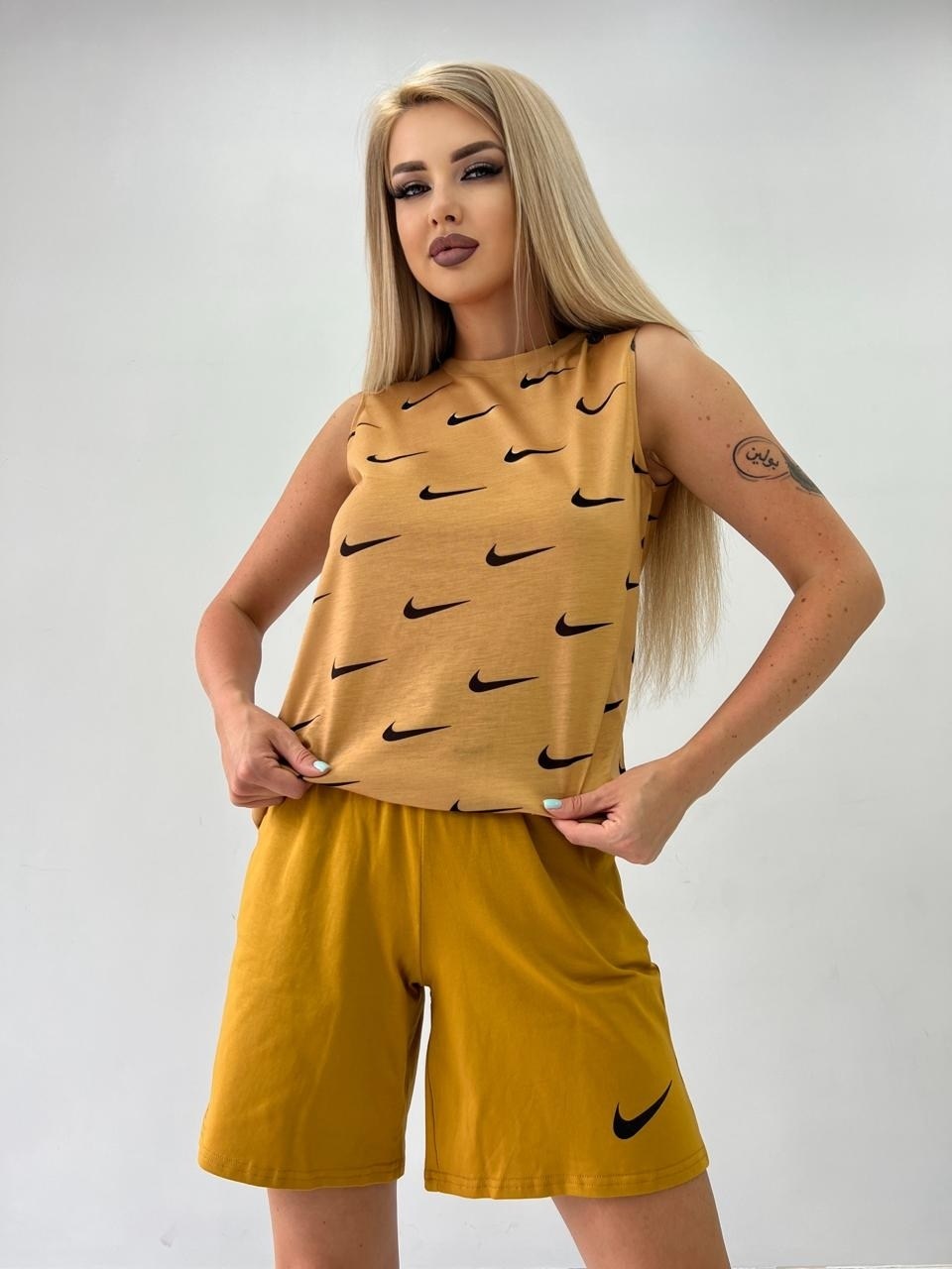 костюм женский с шортами,женский костюм с шортами 83907 (желтый),костюм женский,костюм женский летний с шортами желтый,костюм спортивные летние