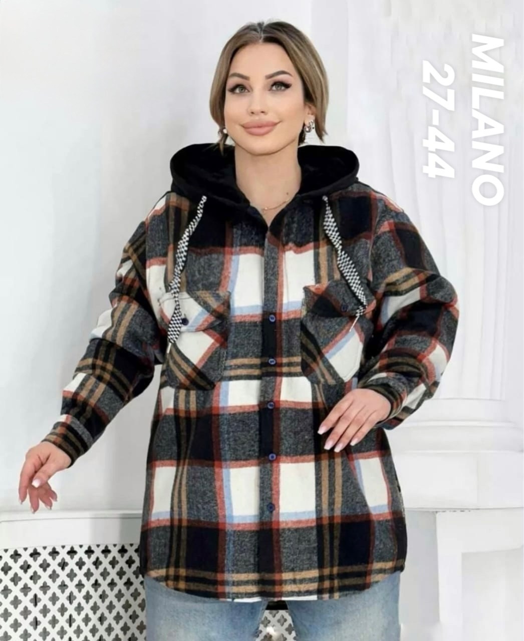 рубашка оверсайз теплая в клетку удлиненная amy store,рубашка женская, оптом,,рубашка оверсайз теплая в клетку удлиненная