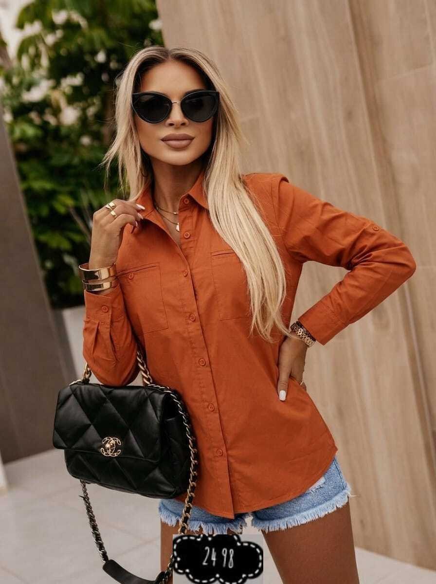 рубашка женская,оранжевая рубашка,женские блузки и рубашки,рубашка блузка,рубашка женская летняя