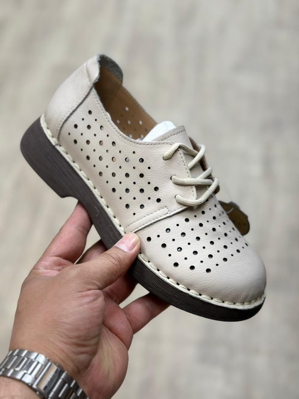 ,туфли женские, женская,мокасины с перфорацией, повседневные