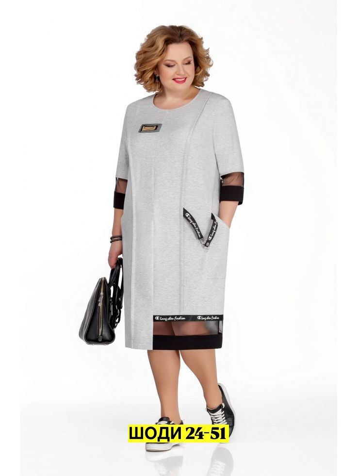 платье для полных женщин,платье для полных,платье прямое,одежда для женщин,платье 2073 серый michel chic
