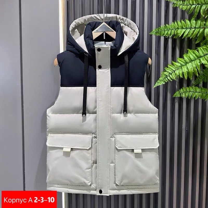 жилет мужской зеленый,жилет мужской,теплый жилет с капюшоном,теплый жилет,жилет