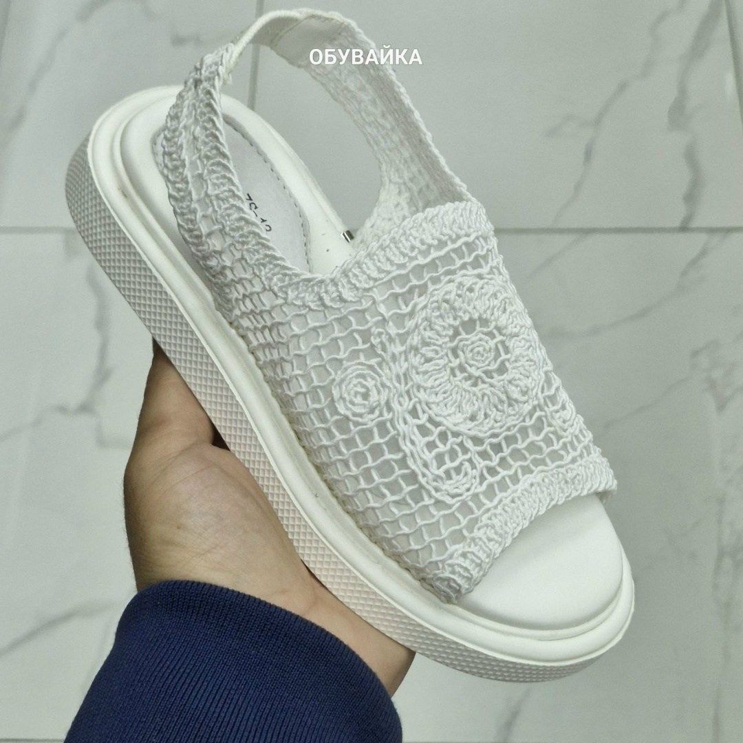 ,босоножки женские,босоножки летние,тканевые босоножки,вязаные босоножки