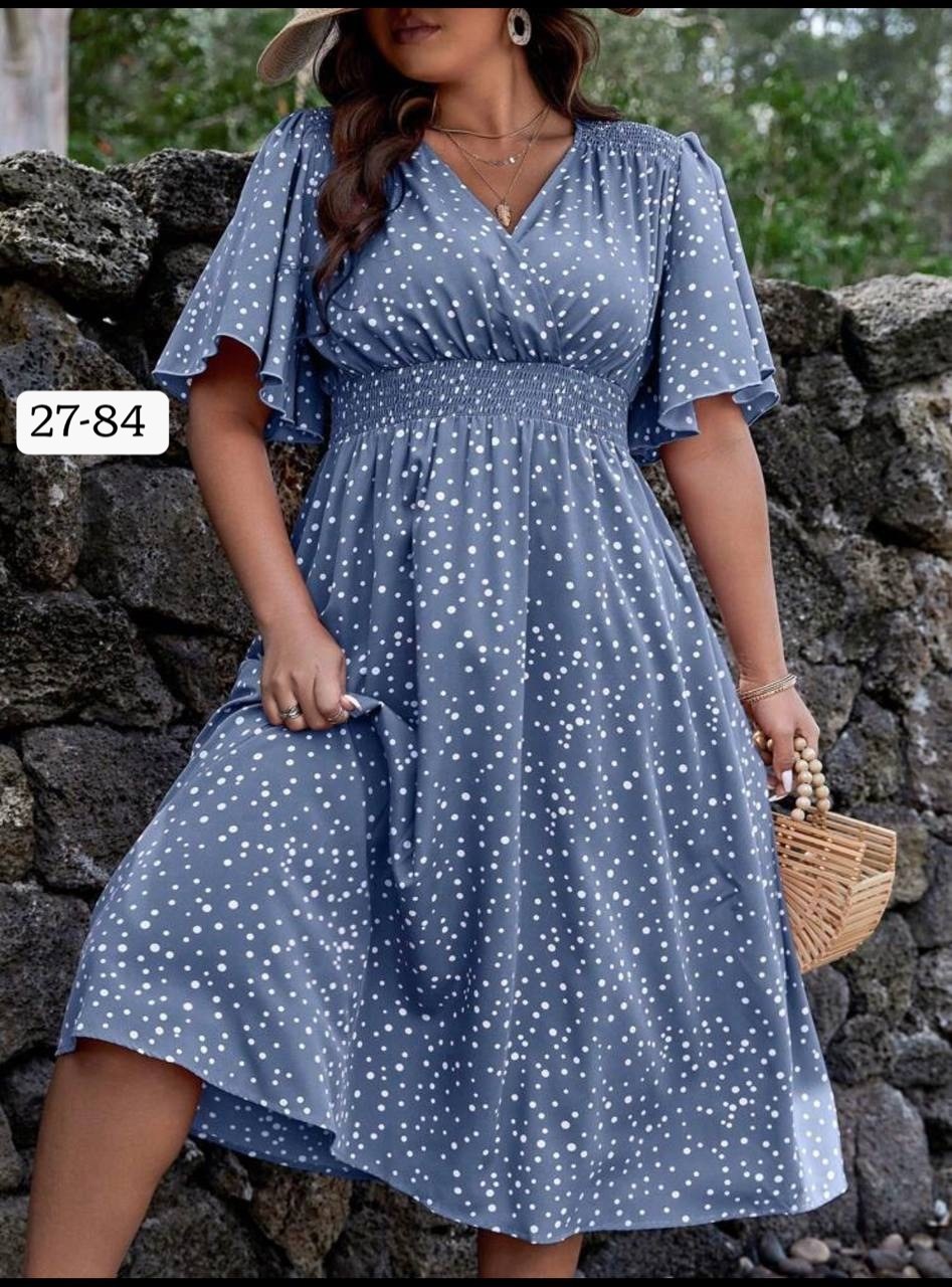 женственное платье в горошек,летнее женское платье,нарядное платье,платья для полных,платья в горошек