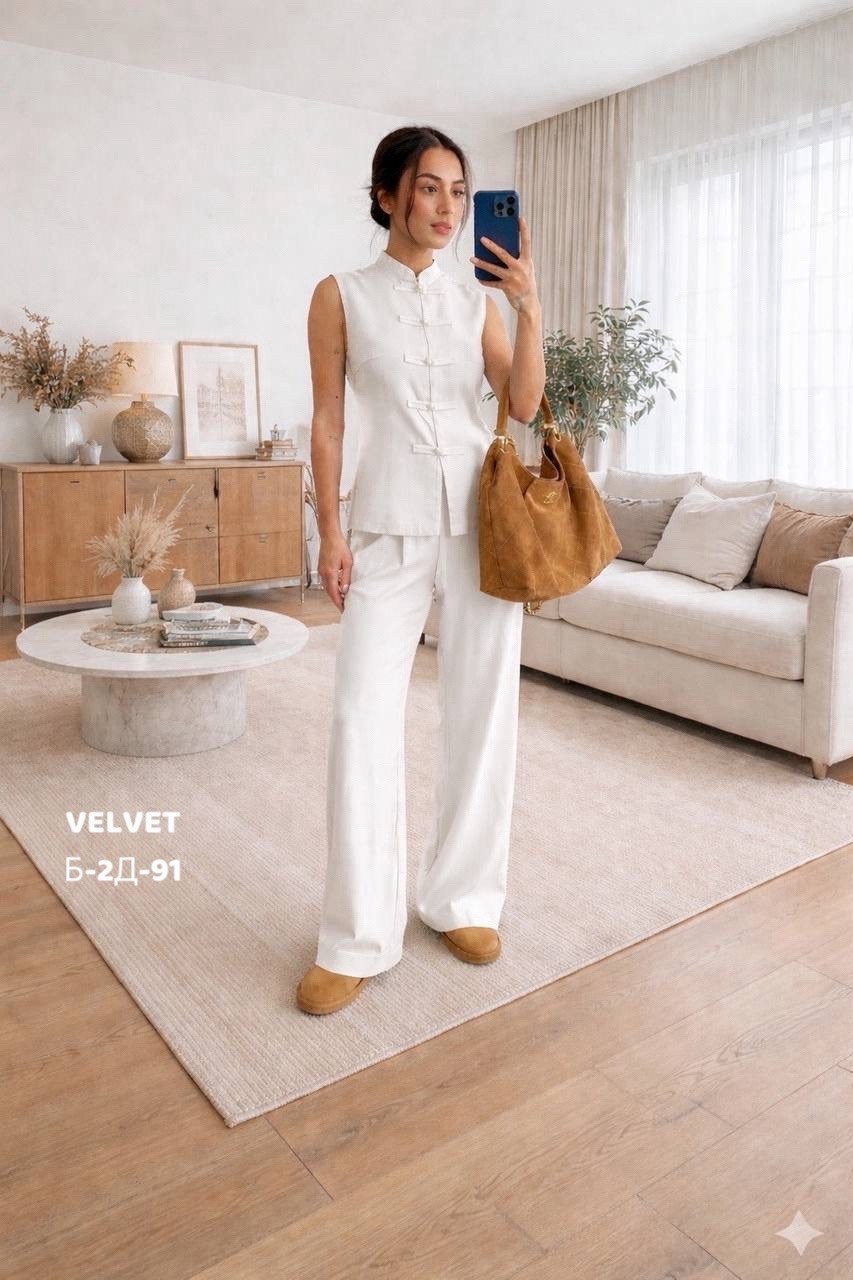 джинсовый костюм брючный палаццо с жилетом vera nova,женский брючный костюм,костюм брючный синий,костюм брюки палаццо и жилетка,костюм