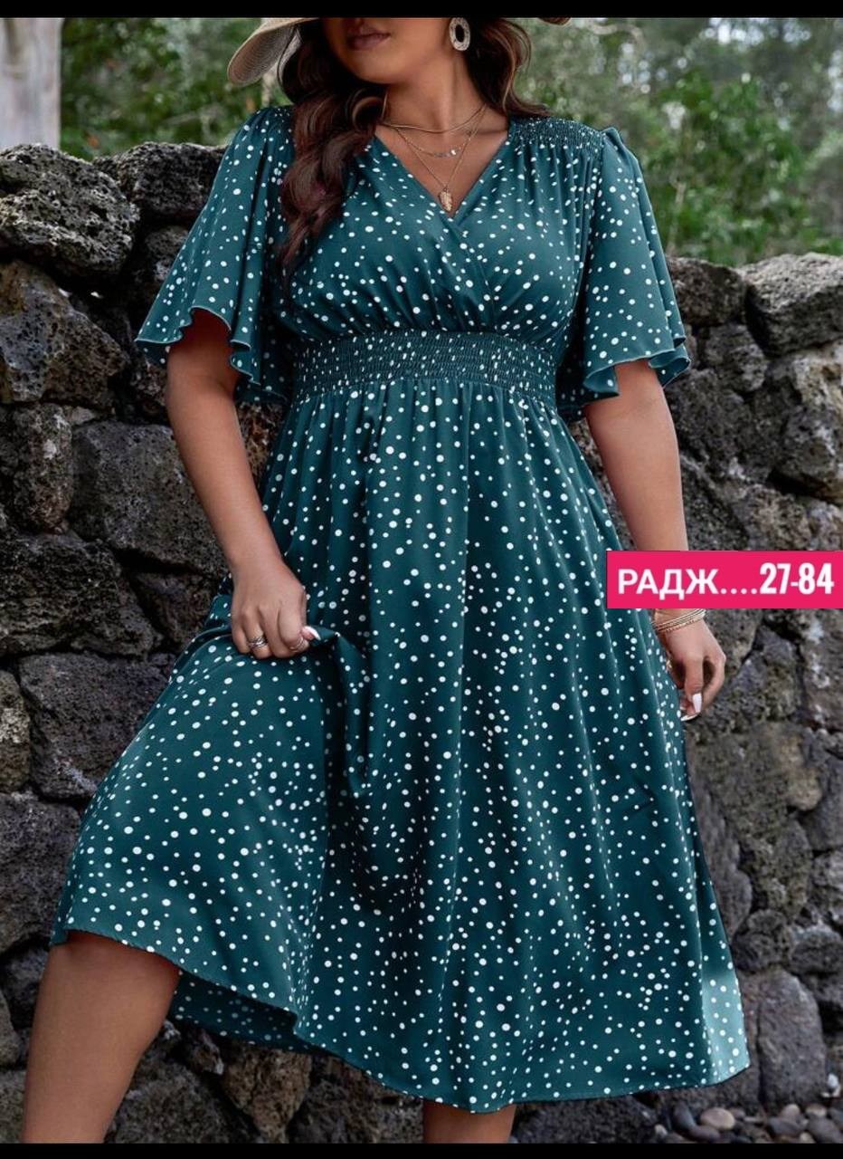 летнее женское платье,женские платья больших размеров,платье женской,женственное платье в горошек,платья в горошек