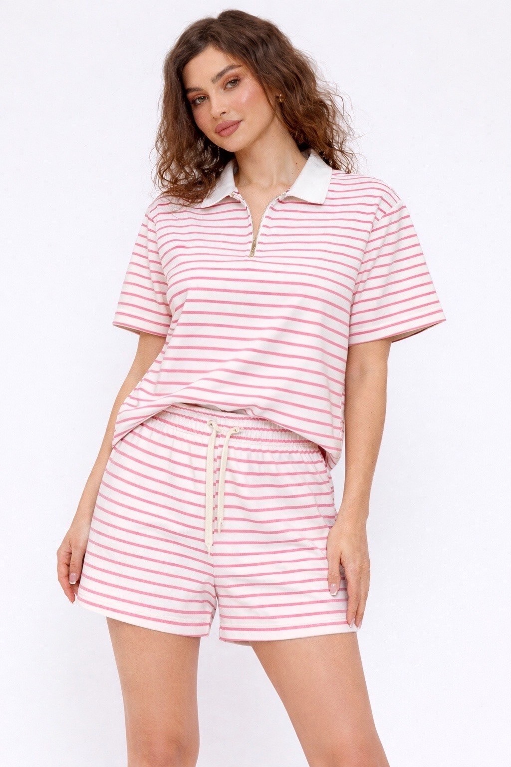 костюм трикотажный,летние костюмы,шорты в полоску,повседневные шорты,женский костюм с шортами