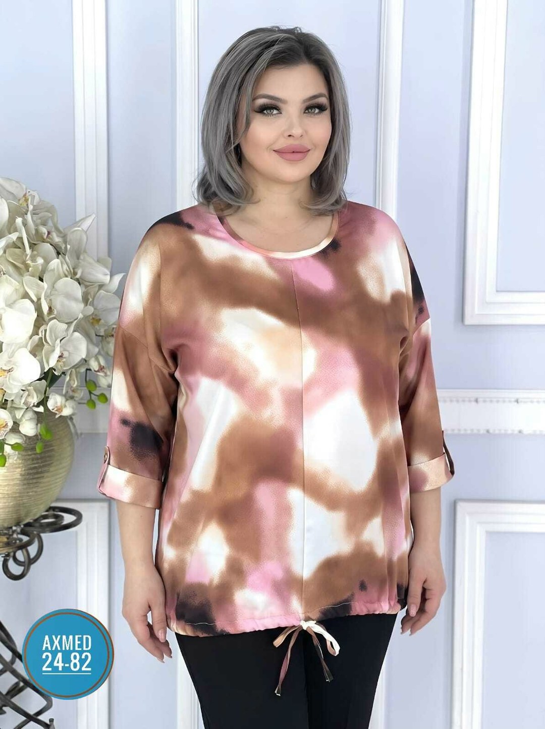 туника с длинным рукавом больших размеров aligu 275017169,женская кофта,туника большого размера 62-68,,блуза