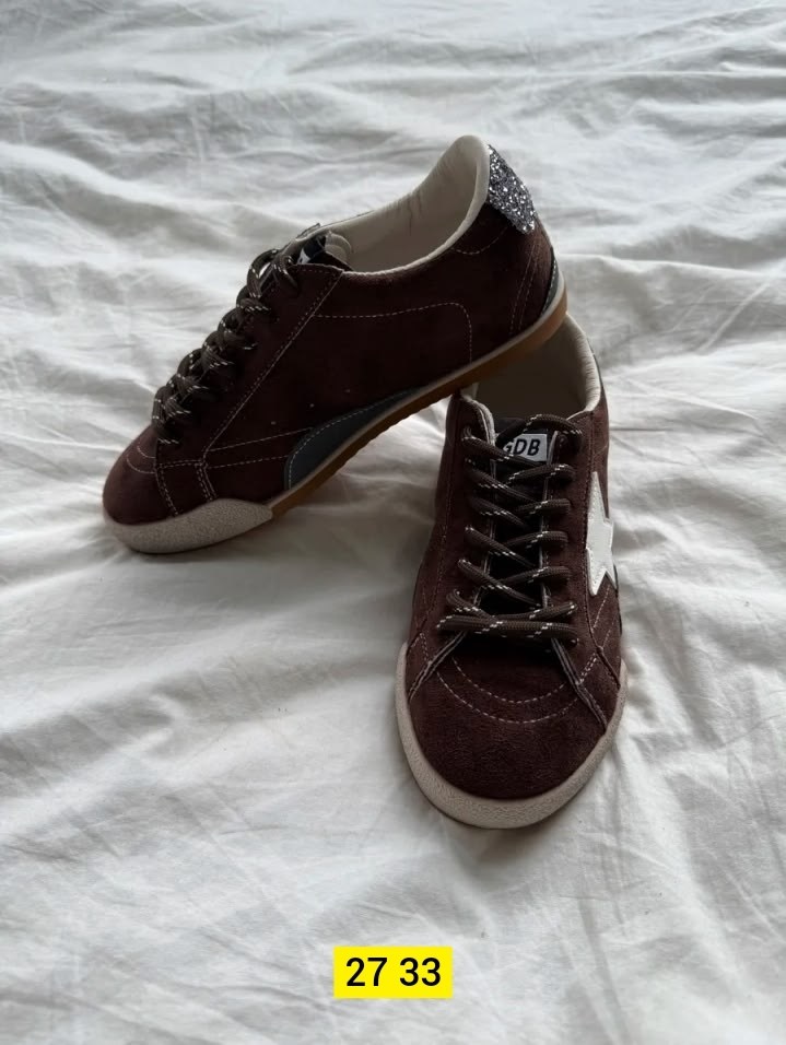 ,golden goose кеды superstar со вставками коричневый,кеды golden goose,женские кроссовки,кроссовки замш