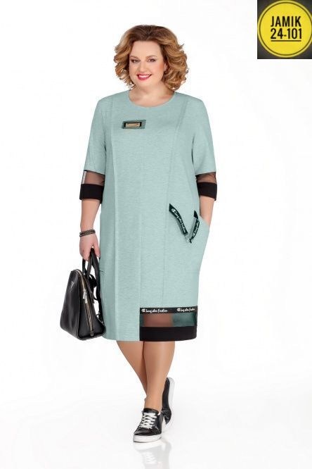 платья для полных,платье для полных женщин,платье лакона 1292 морской зеленый и мята в размере 60-64,женские платья больших размеров,платье женской
