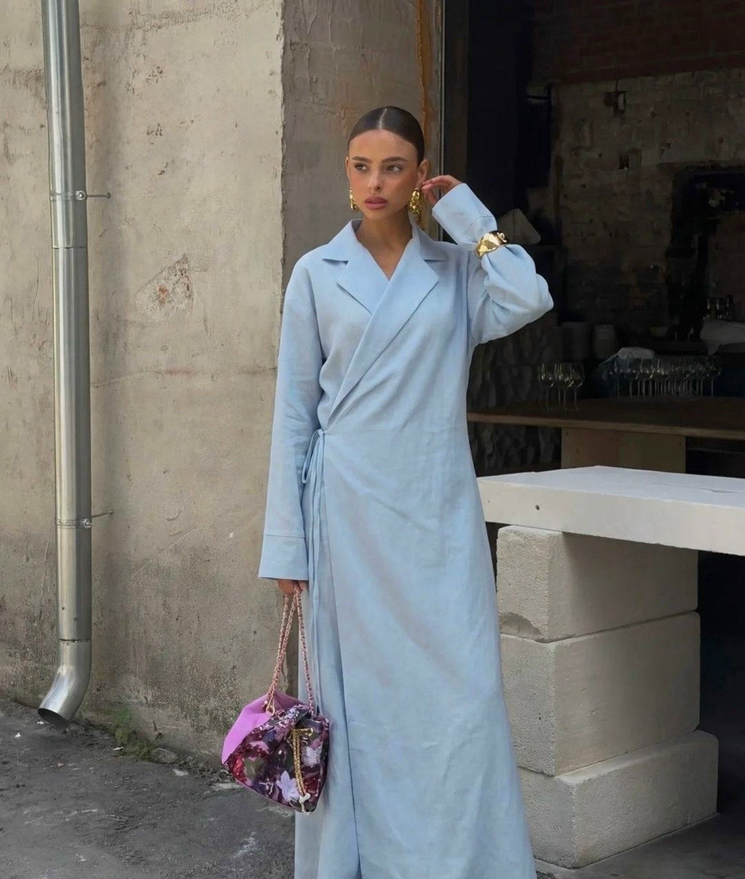 стильные наряды,одежда стильная,платье халат,платье стильное