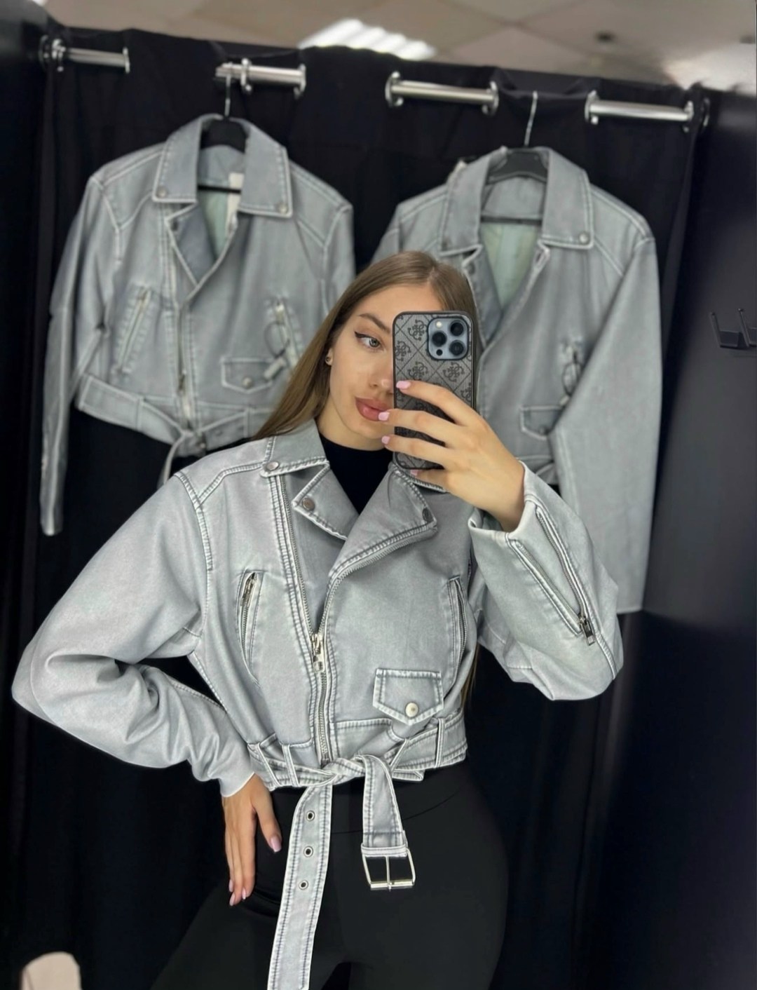 кожаная куртка косуха,куртка косуха,кожаная куртка,косуха женская,косуха винтажная кожаная куртка серая оверсайз mony