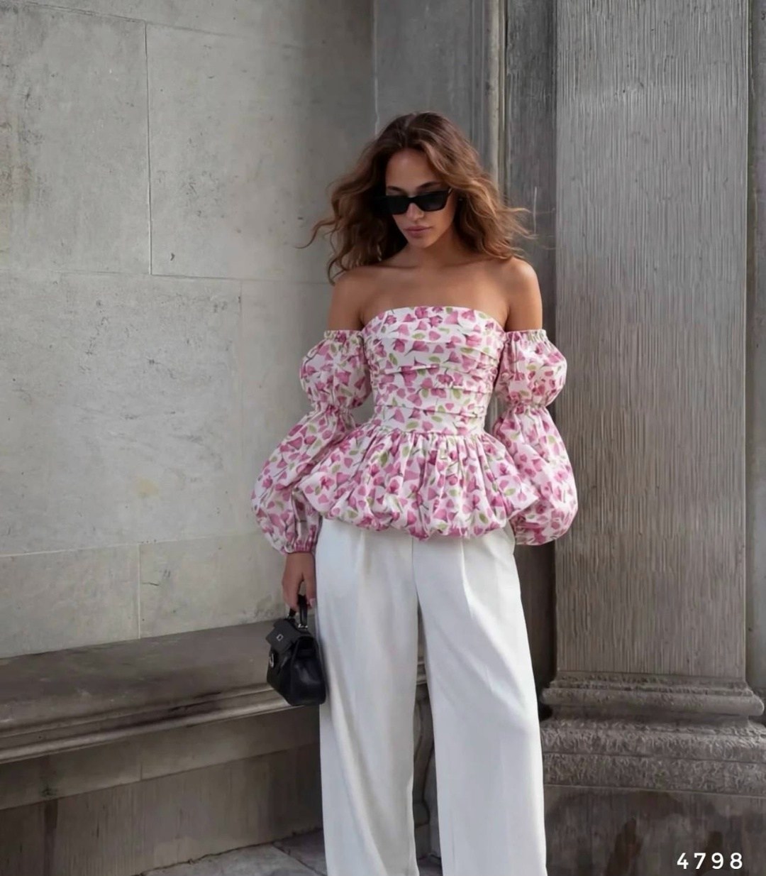 модная блузка,блузка голубая,блузка с пышными рукавами,женская блузка,костюм стиль