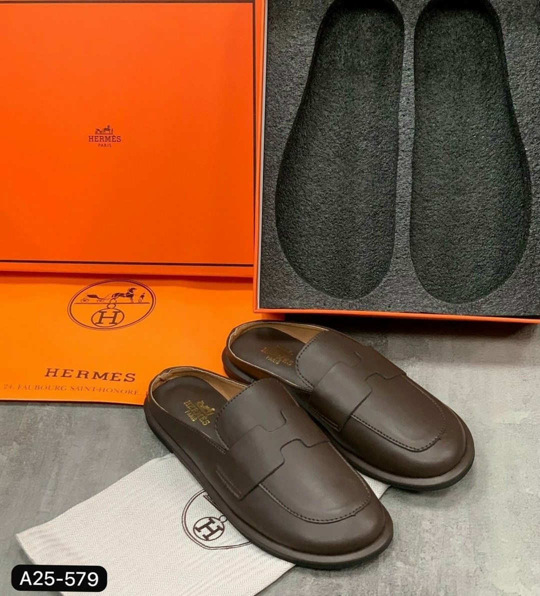 ,мюли кожаные, женская,обуви,эрмес