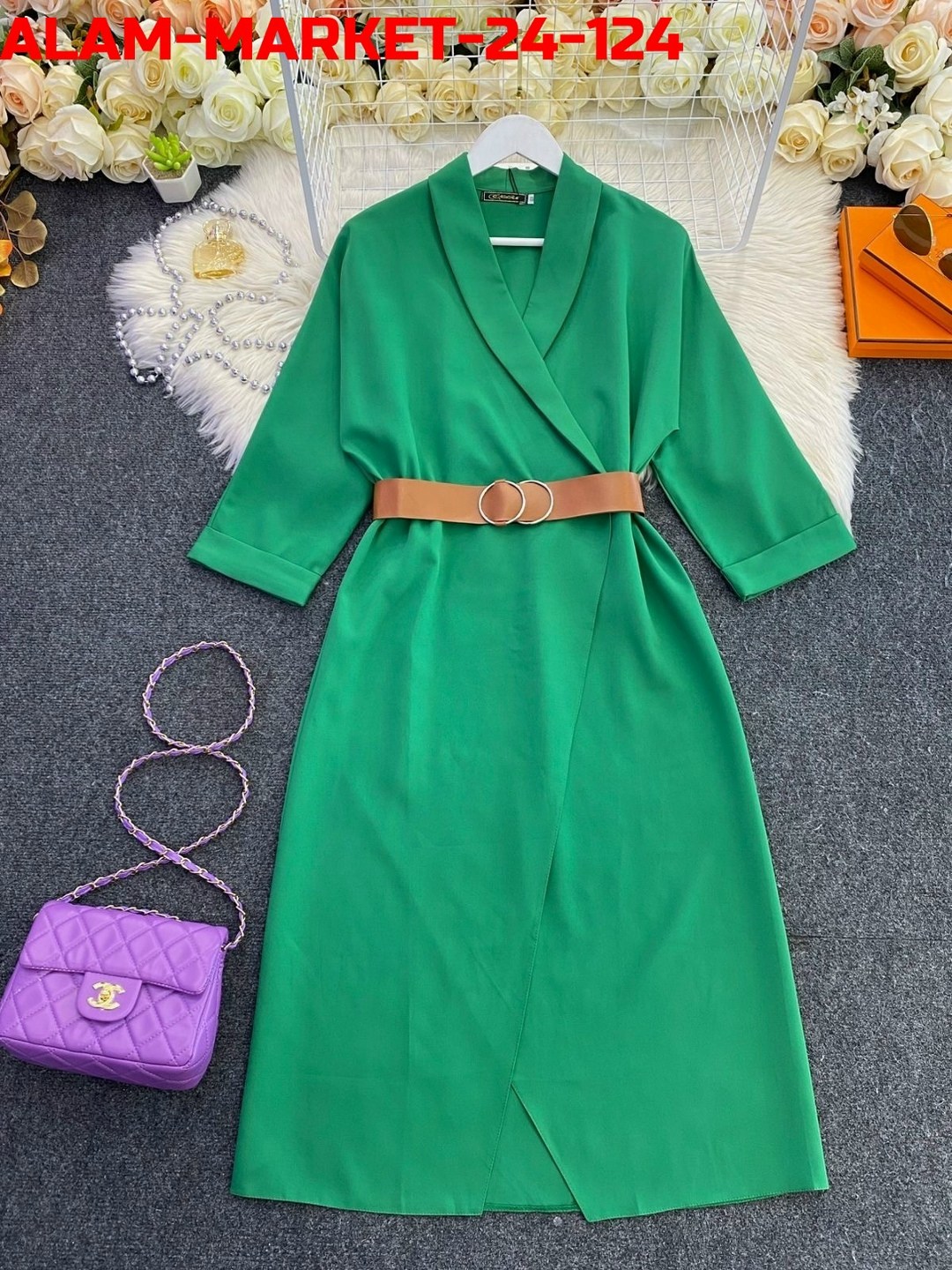 платье с поясом,платье женское зеленое,элегантное платье,стильное платье,модное платье