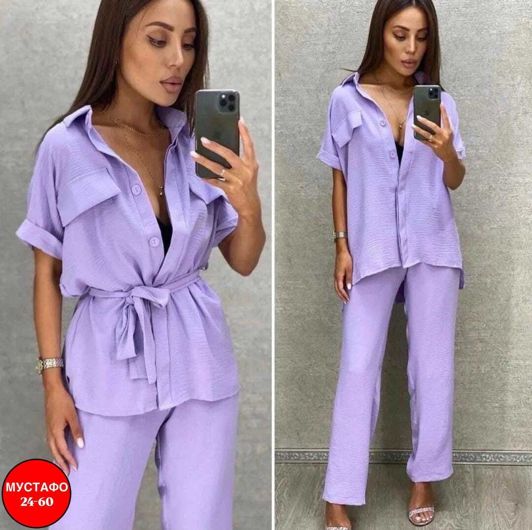 брючный костюм,брючный костюм жатка,костюм женский летний брючный,женский летний костюм блузка и брюки прямые цвет хаки,костюм двойка женский летний брючный