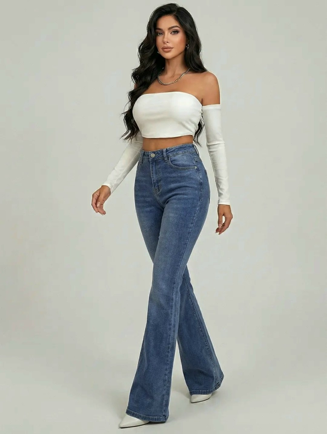 джинсы женские,джинсы женские клеш,джинсы клеш с высокой талией,синие джинсы клеш женские,расклешенные джинсы с высокой талией