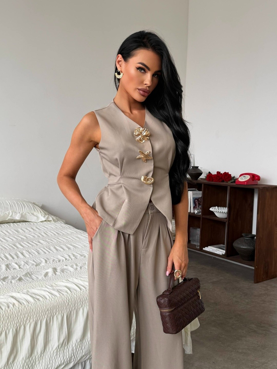 женский брючный костюм,брючный костюм,костюм брючный деловой emberens,женский брючный костюм с жилеткой,костюм повседневный