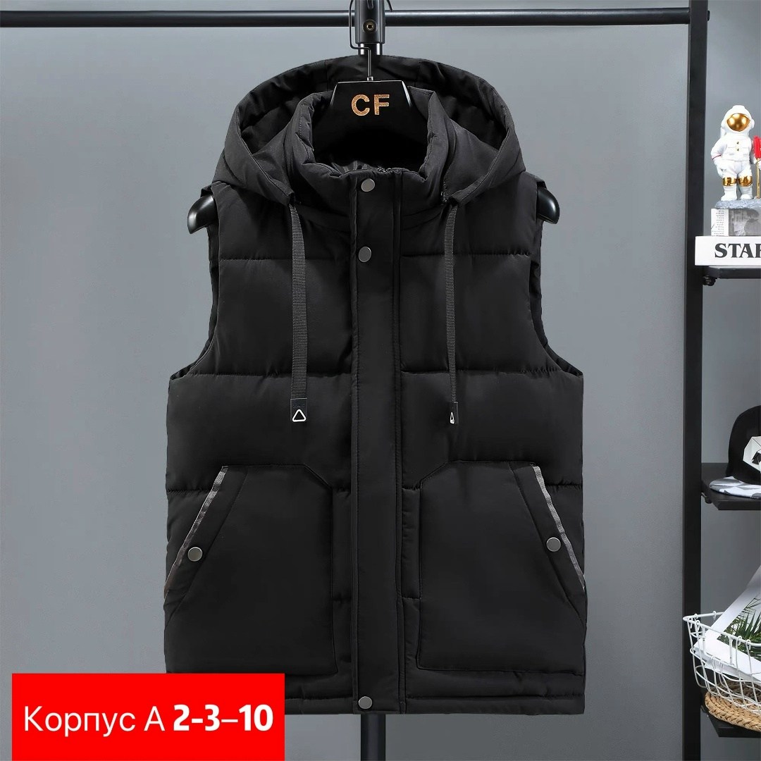 жилет мужская с капюшоном,безрукавка с капюшоном,жилет с капюшоном,жилетка большая,жилет мужской теплый