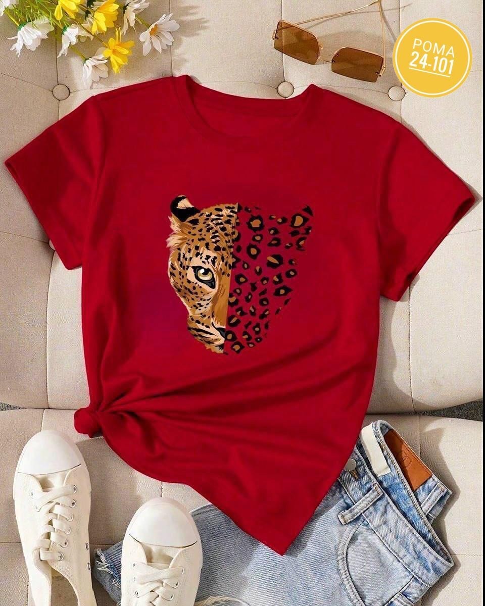 футболка белая с леопардовым принтом женская,футболка с леопардом,футболка с леопардовым принтом,женская футболка hirsionsan с леопардовым принтом,женская футболка с леопардовым принтом