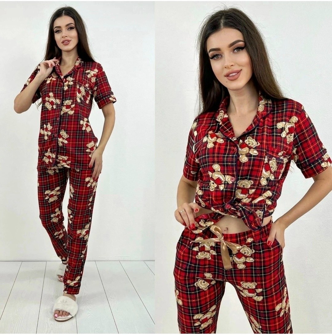 пижама хлопок женская,женская пижама,пижама женская в клетку,домашняя одежда пижама,пижама в клетку