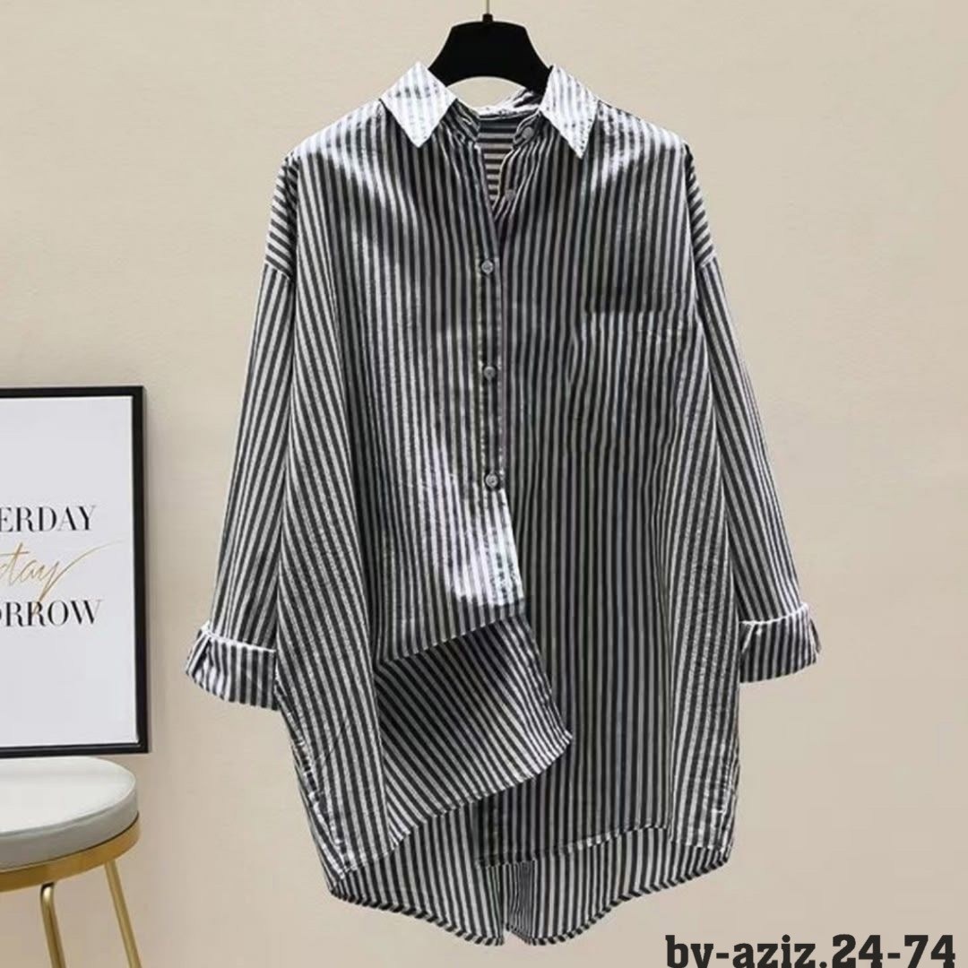 женская рубашка в полоску,полосатая рубашка,рубашка в синюю полоску женская,женская свободная рубашка в полоску,повседневная рубашка